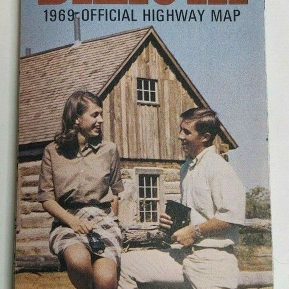 Vintage 1969 North Dakota Highway Road Travel Map John Deere Greyhound Ad - Picture 2 of 8
